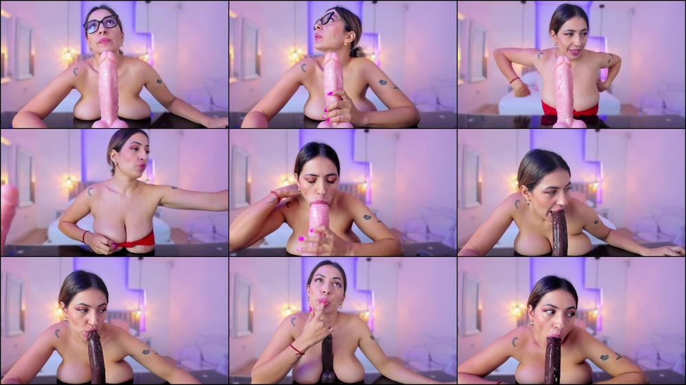 Mature Lady's Dildo Adventure: Licking, Sucking, and Filling