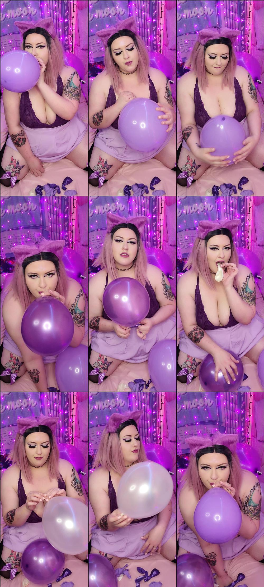 BBW blows purple balloons - November 02, 2021