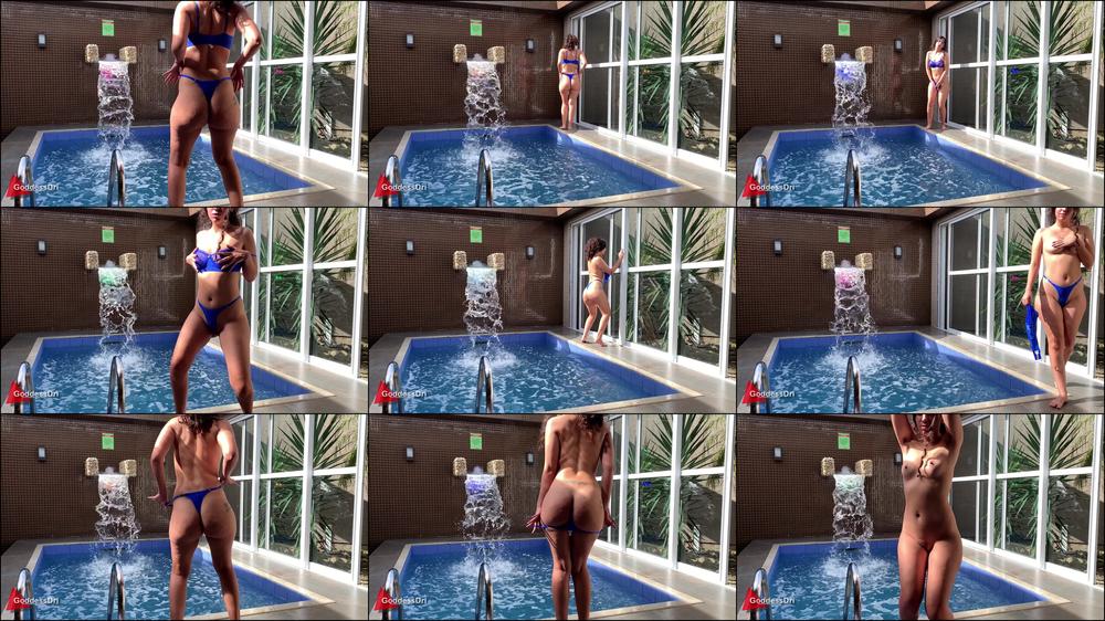 Striptease by the Pool