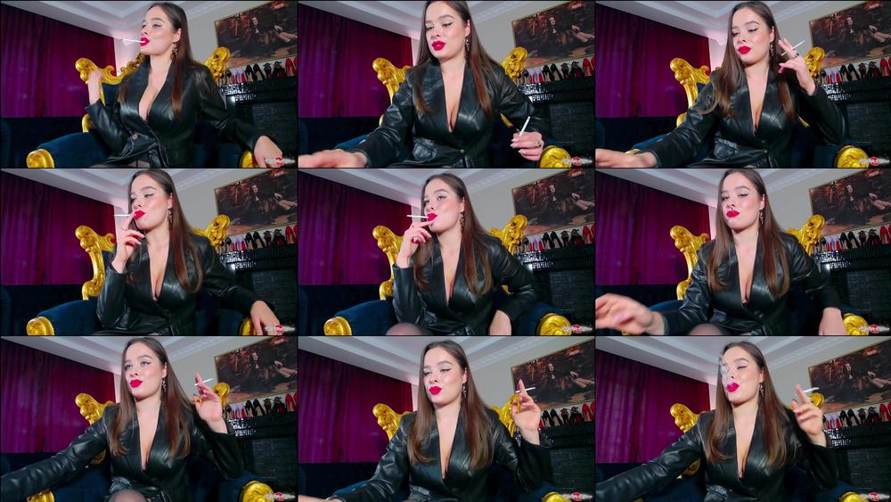 Seductive Smoke: Mistress Enthralls in a Leather Jacket - October 07, 2023