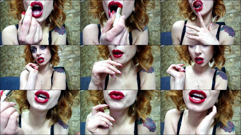 Red lips and Tongue Piercing tease - March 07, 2019