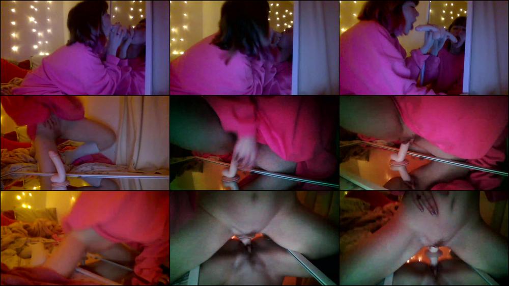 dildo suck and ride in mirror