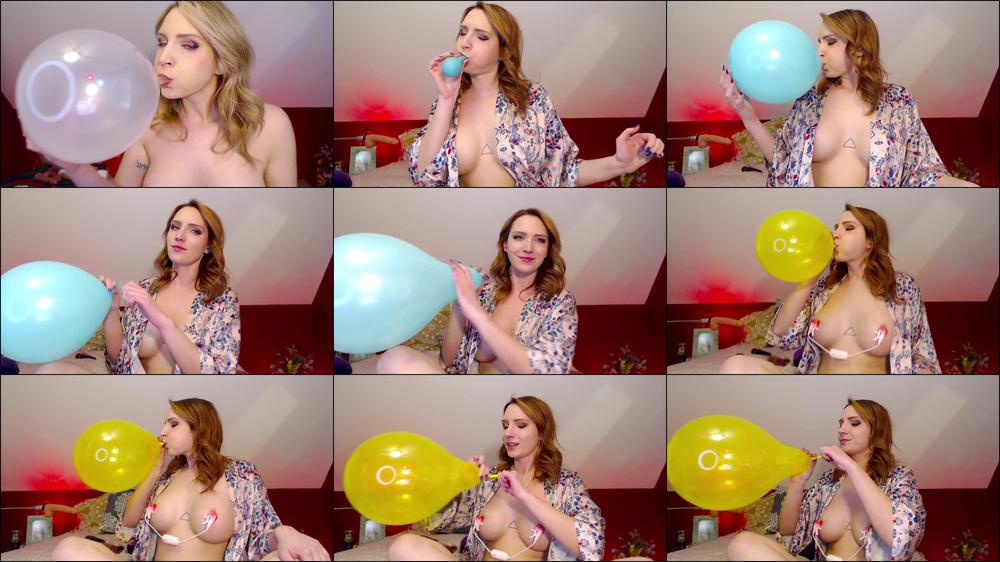 Blowing and Popping Balloons Topless