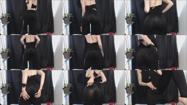 Missmarianne Self Spanking In Tight Black Leggings