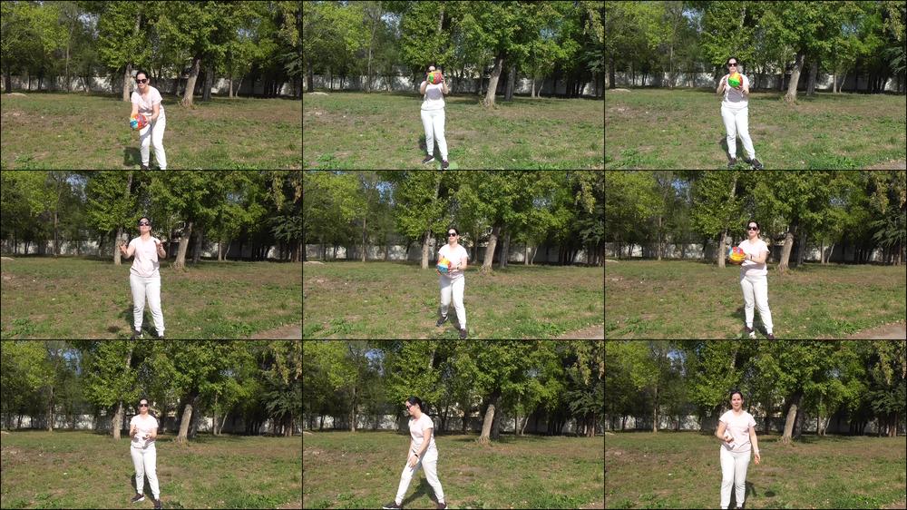 Anna Is Playing A Ball In The Park