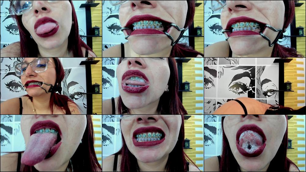 Her saliva drips with pleasure