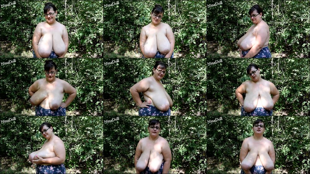 boob shaking in the forest