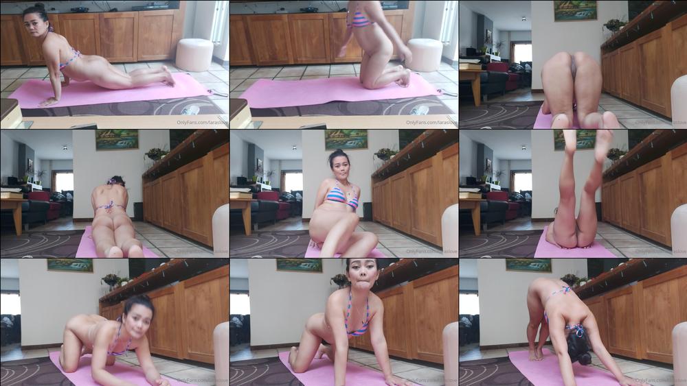 laraslove 01 10 2020 999952666 half naked yoga in my bikini would you like