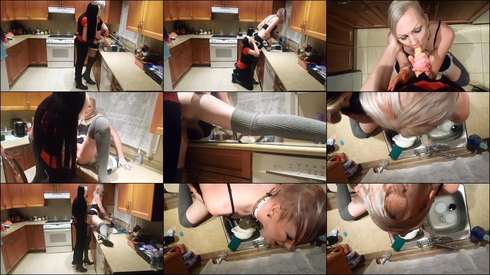 Lesbian Kitchen Whore Dominated
