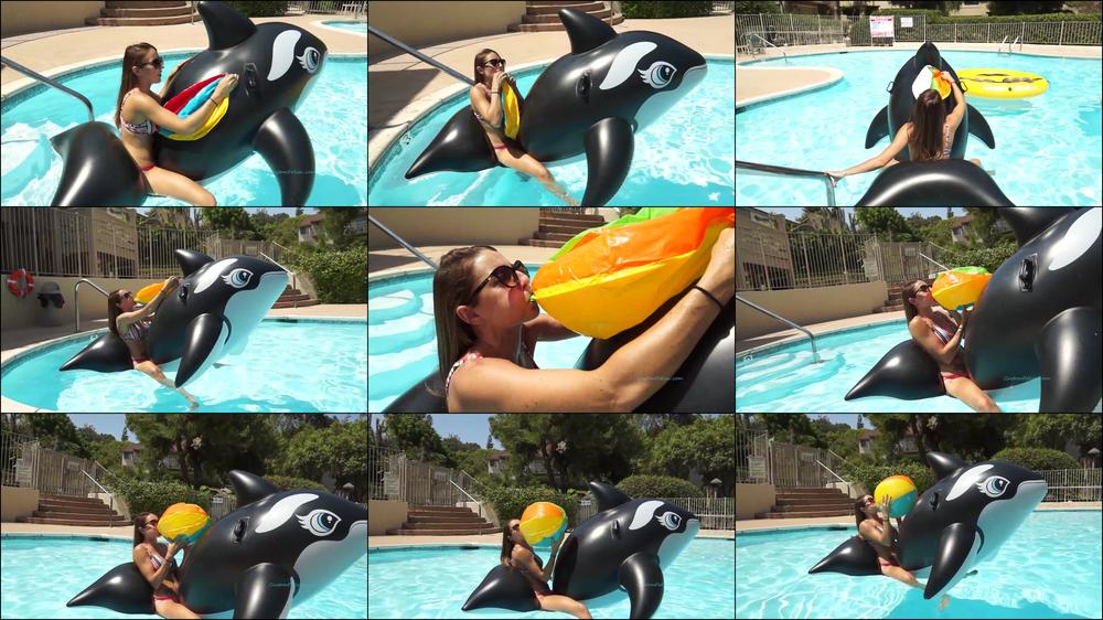 Madison Inflates Beach Ball by Mouth