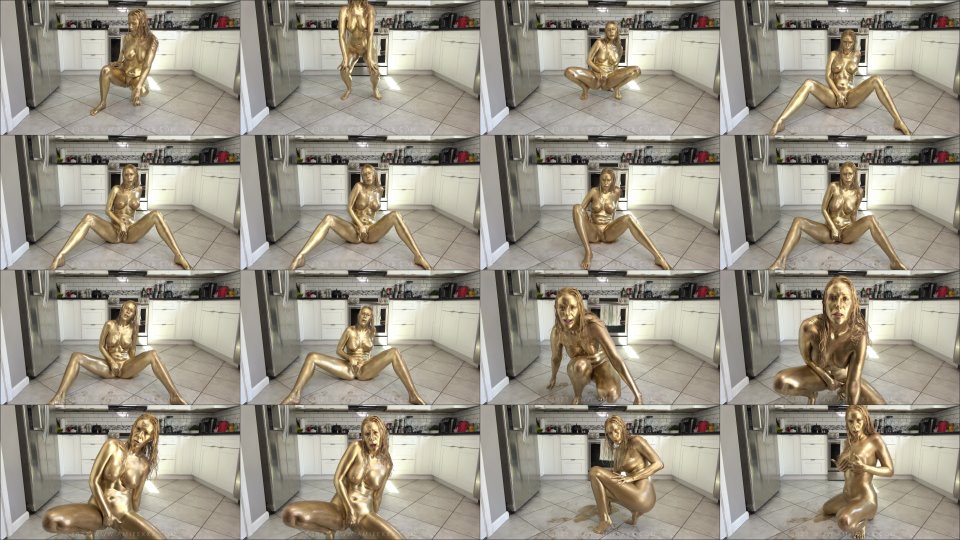 Amiee Cambridge Cum For My Gold Covered Body