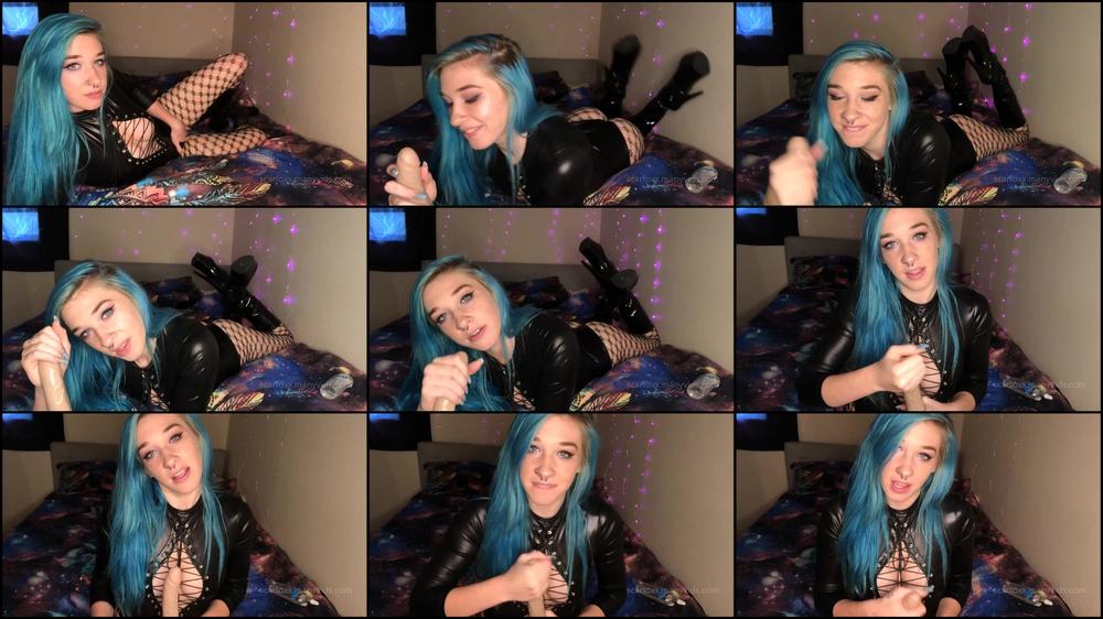 Goth girl tells you how to jerk off