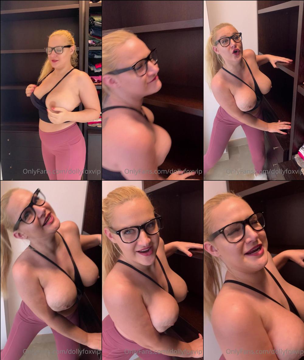 dollyfoxvip 01 04 2021 2070963952 Trying to be a wonder women today moving very big cabinets in my closet. One room down 6 m