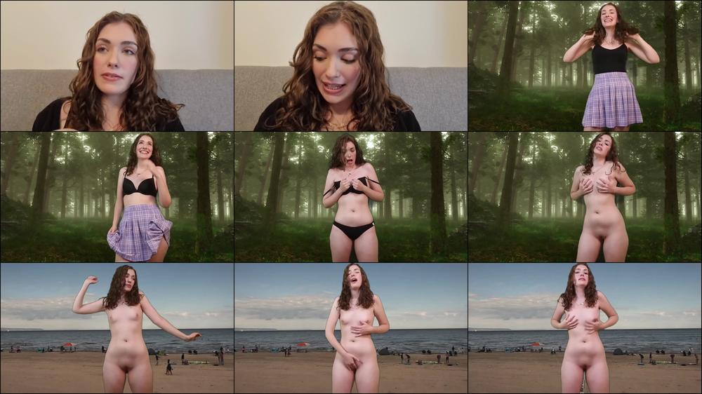 Wetschoolgirl Exhibitionist Girl Went To The Beach