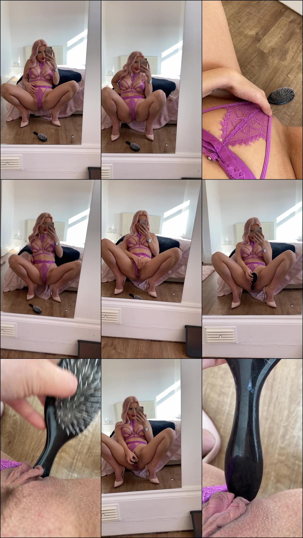 Fucking myself with my hairbrush