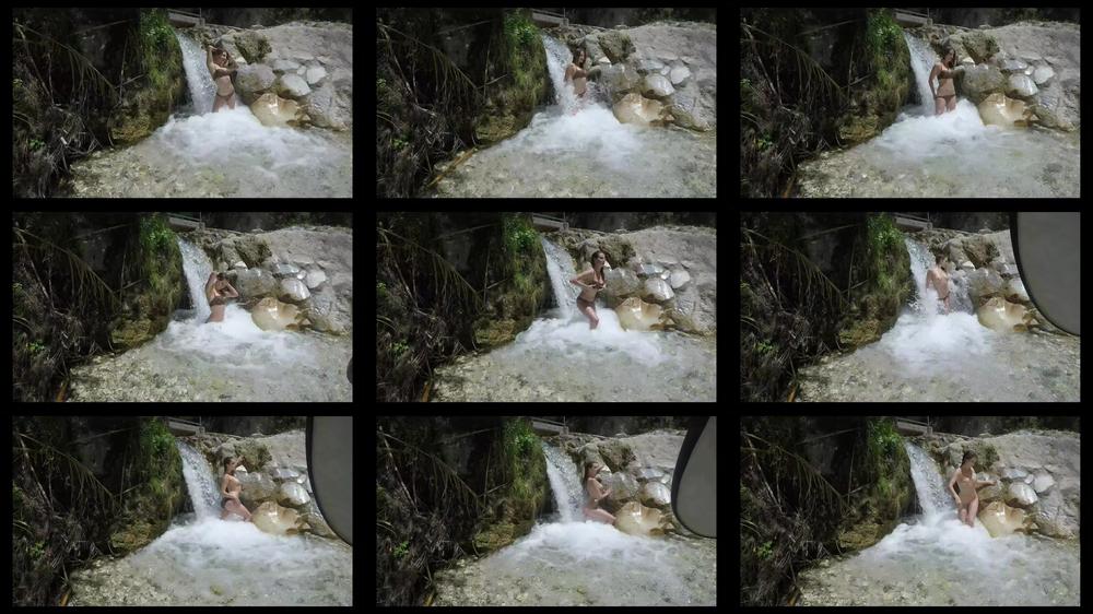 BTS - Gold bikini strip in the waterfall