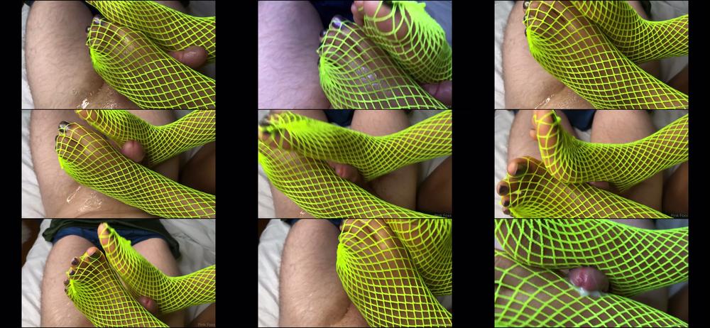 First Fishnet Footjob
