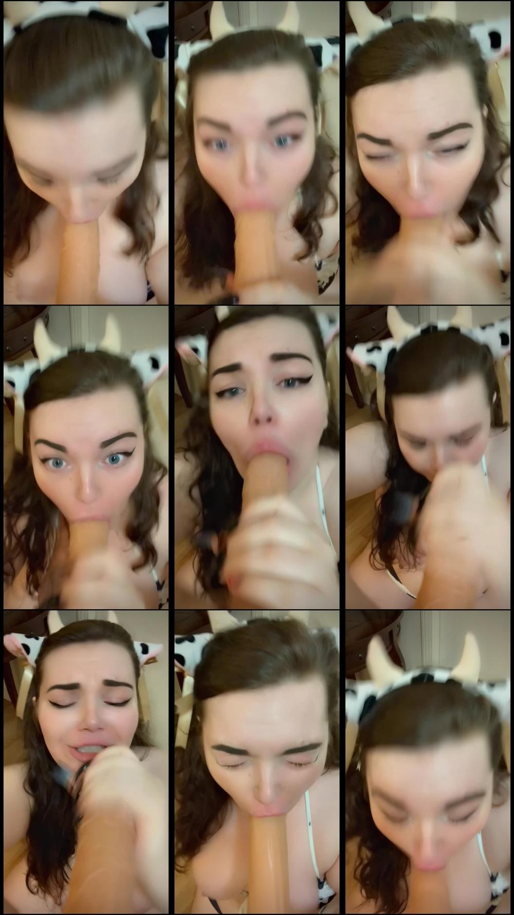 Self Degrading Cow Gets Face Fucked