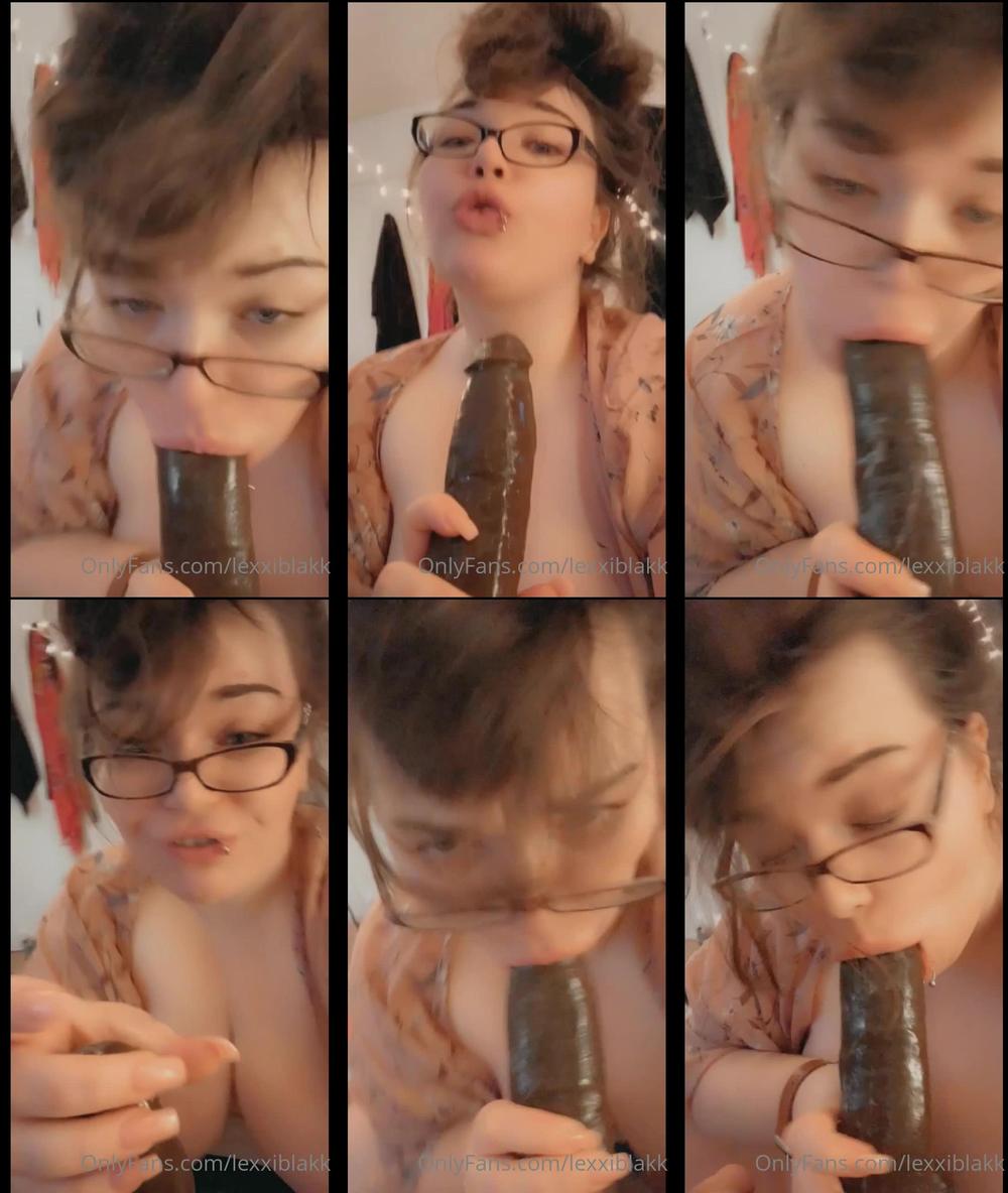 lexxiblakk 120401319 glasses and messy hair bun bbc dildo suck 