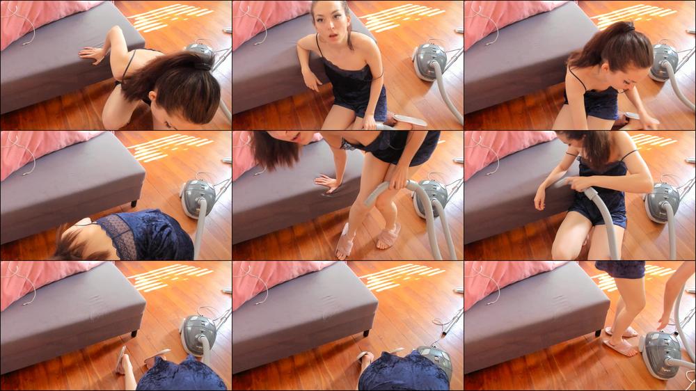 Teen cleaning house on knees - May 24, 2023