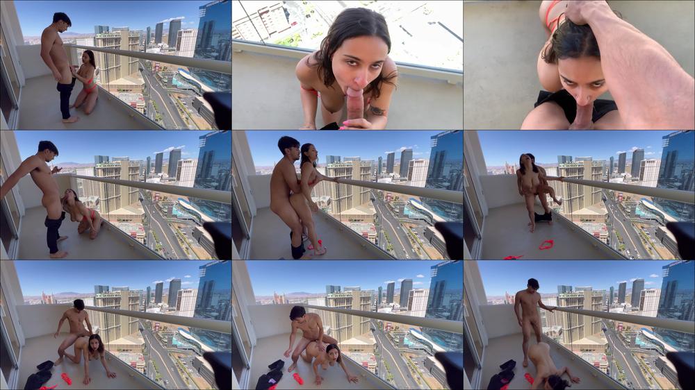 Hailey Rose Fucks on the Balcony Vegas