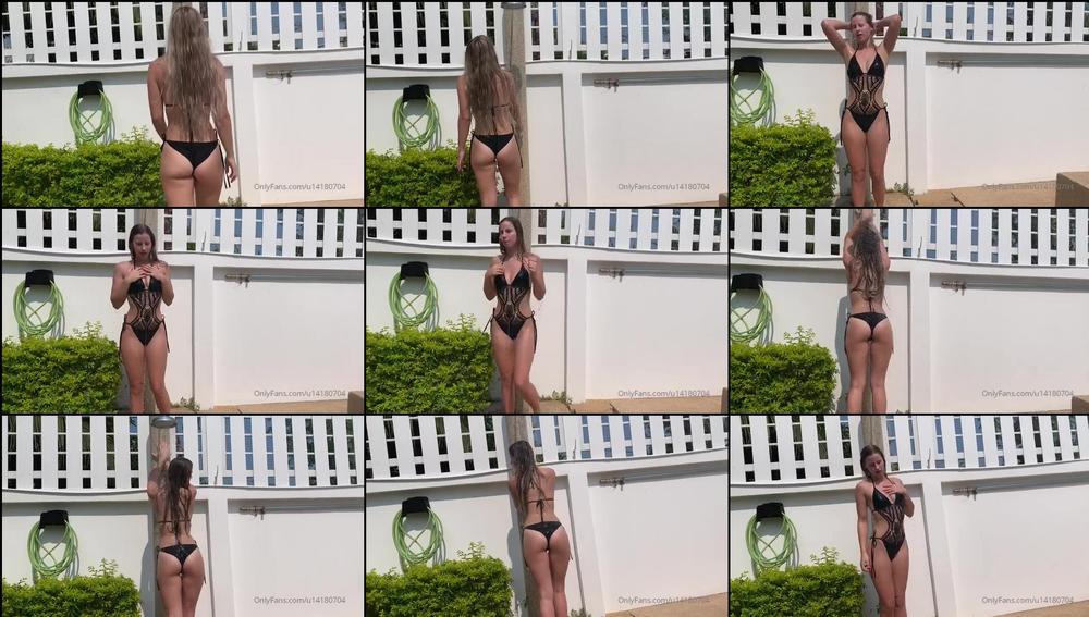 hayleex 02 03 2020 165950830 Poolside shower in sexy bathingsuit âï¸
