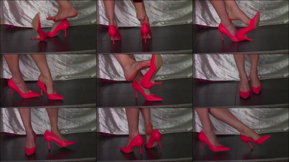 Pink Heel Shoeplay & Dangling