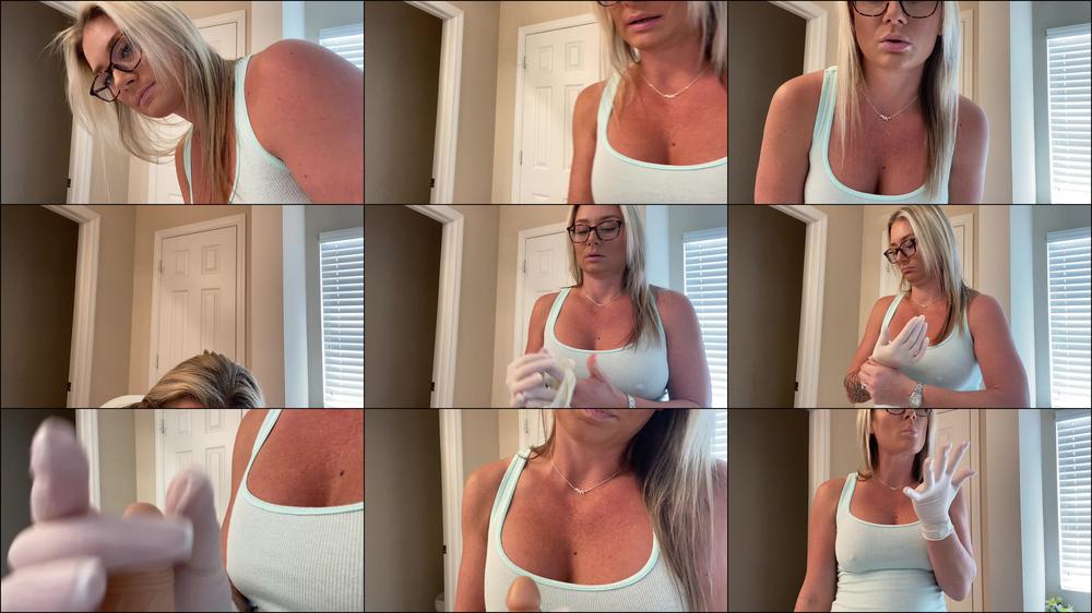 Mom Gives Gloved Exam and Handjob