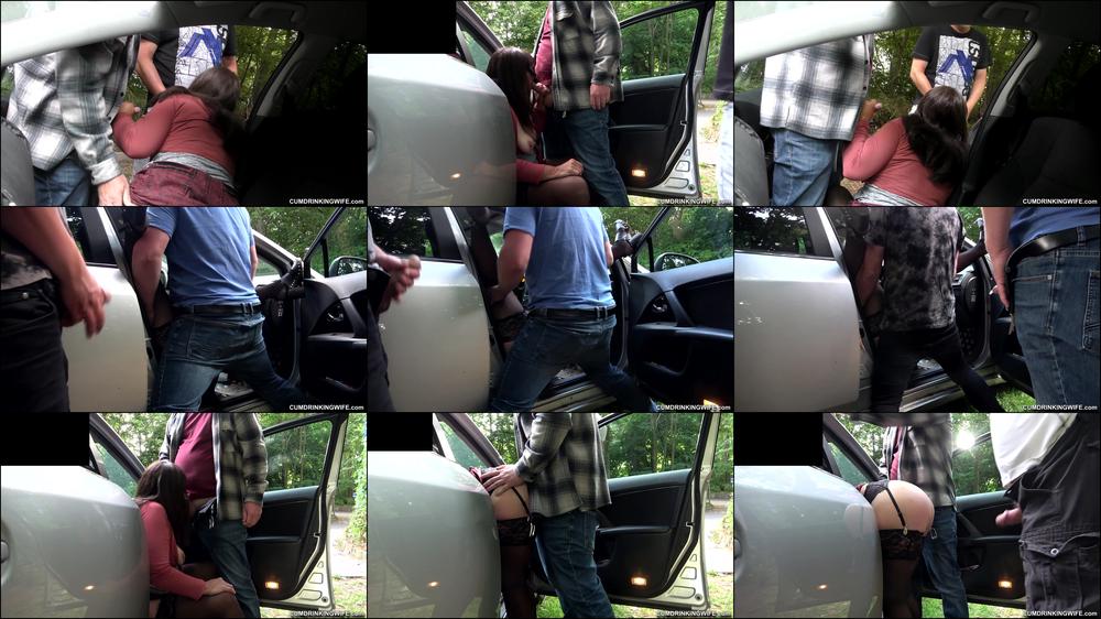 Dogging cum dump for lots of strangers at a parking area