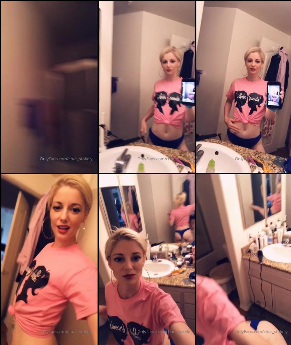 char_stokely 02 07 2019 41078775 Romi bought me a Lesbi Friends T shirt  Goes well with my thong bikini