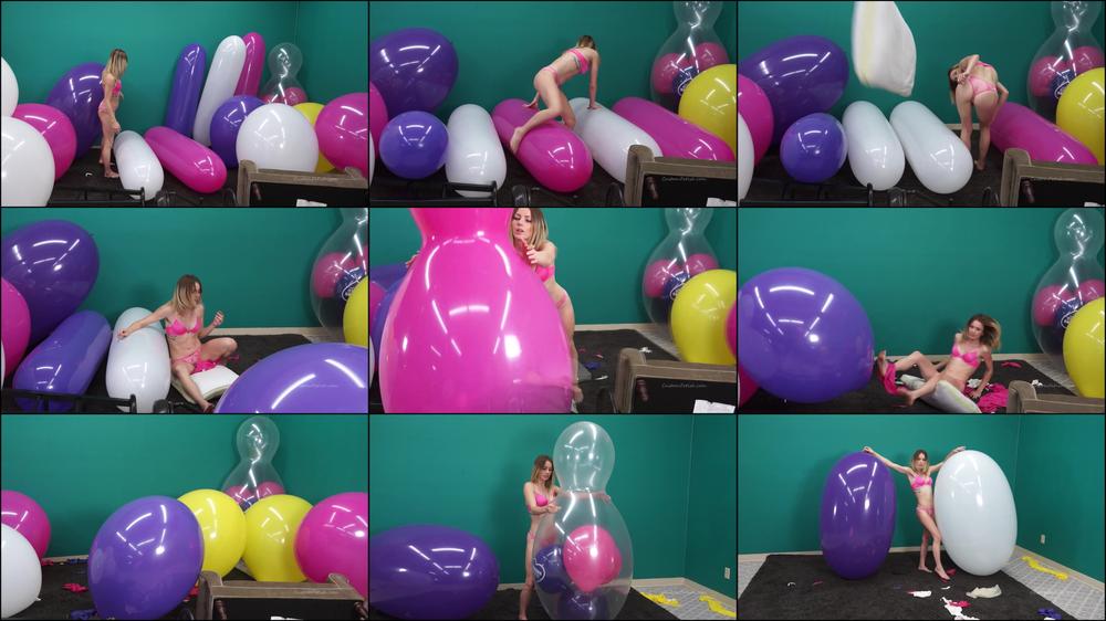 Amber Pops HUGE Balloons