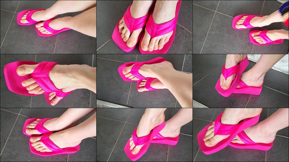 Fuchsia Platform Pink Flip Flops