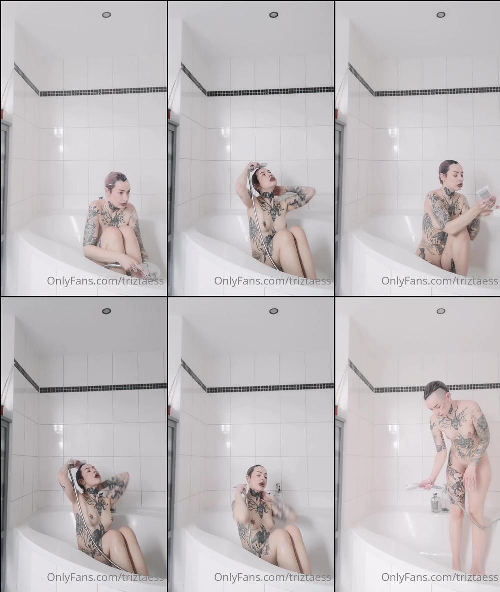 triztaess 11 04 2022 2383368126 Cleaning myself after Photo shoot in a tub full of milk water 