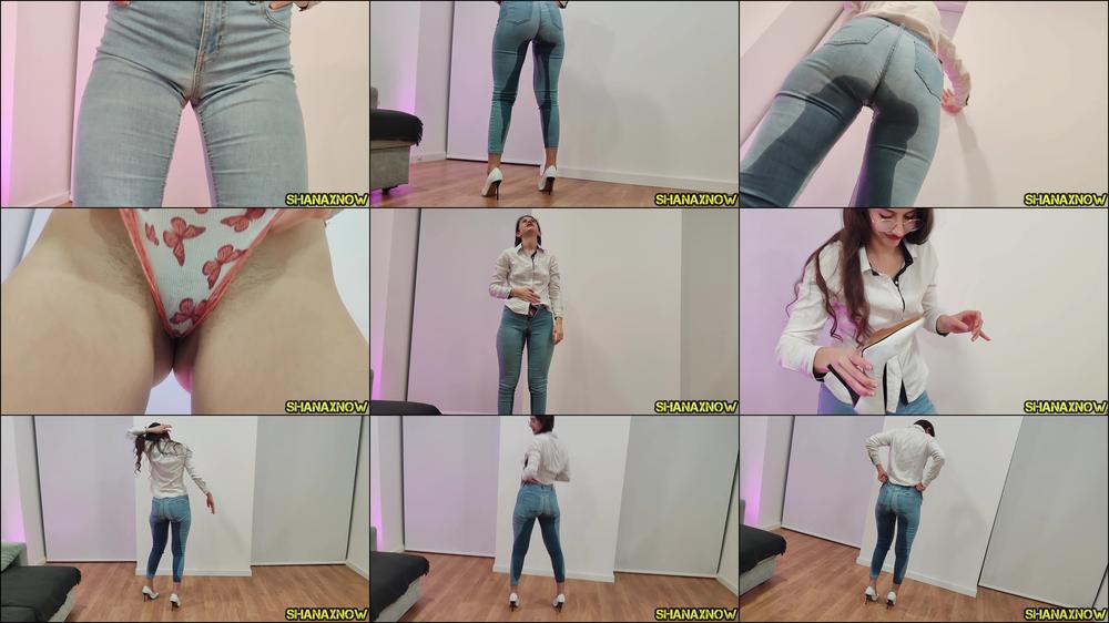 PISSING IN TIGHT BLUE JEANS SOAKED PANTIES WETTING PANTS