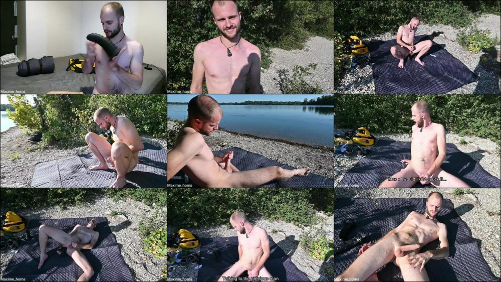 Using massive dildos on the beach