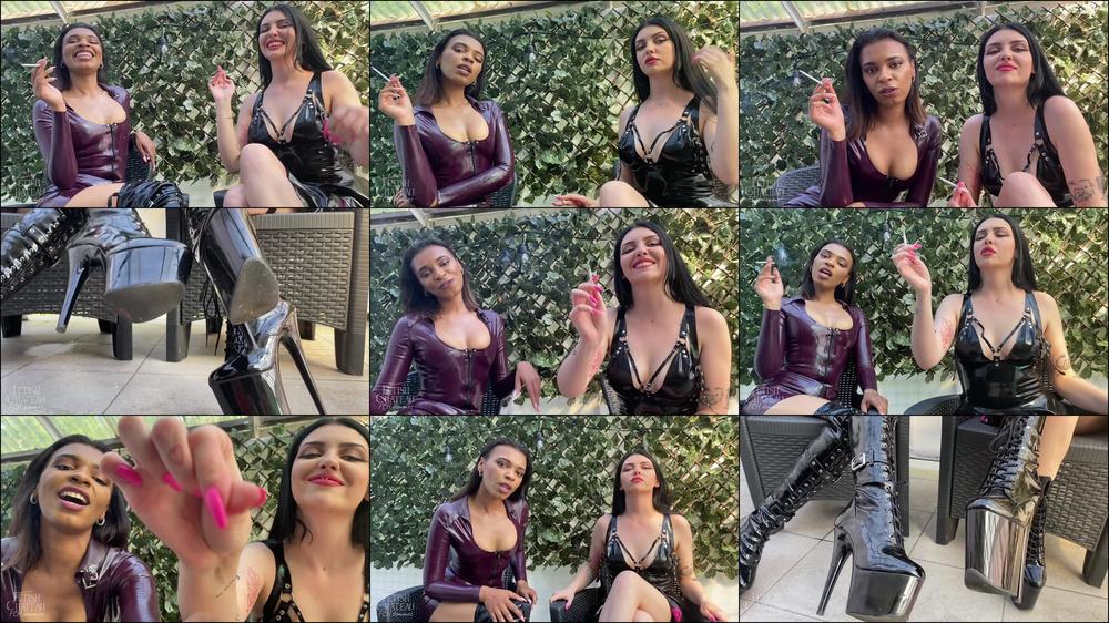 Human ashtray by 2 Latex Dommes POV - September 05, 2022