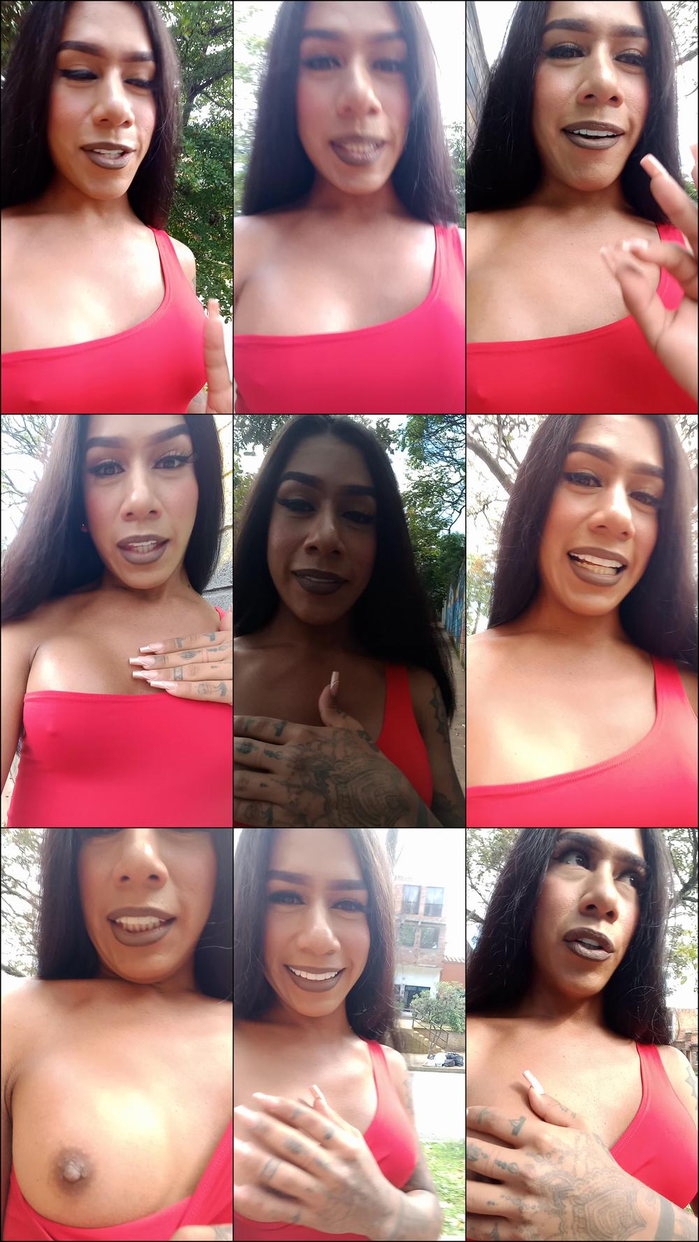 playing with my breasts in public