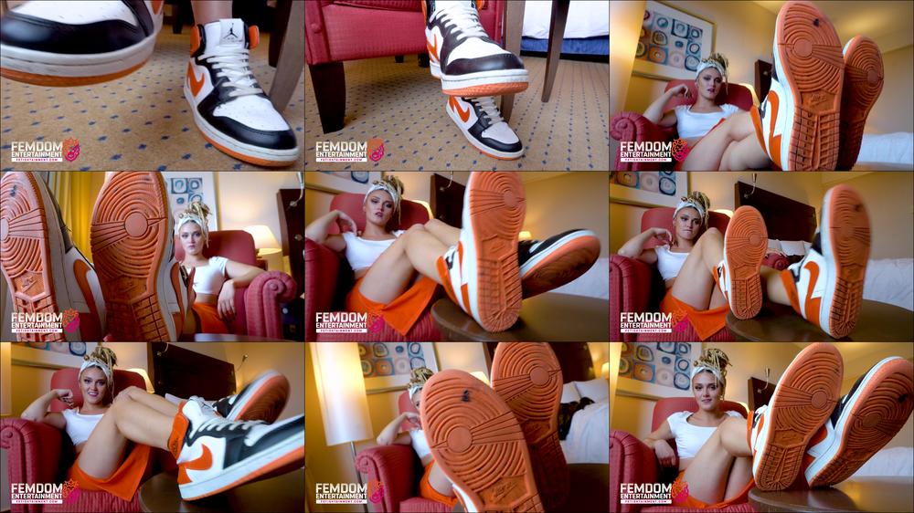 FEMDOMSQUAD Video Store - Today You Lick My Nike Sneakers Clean Or I'Ll Kick Your Balls ( Sneakers Fetish With Queen Marie Müller ) - 4K Uhd Mp4