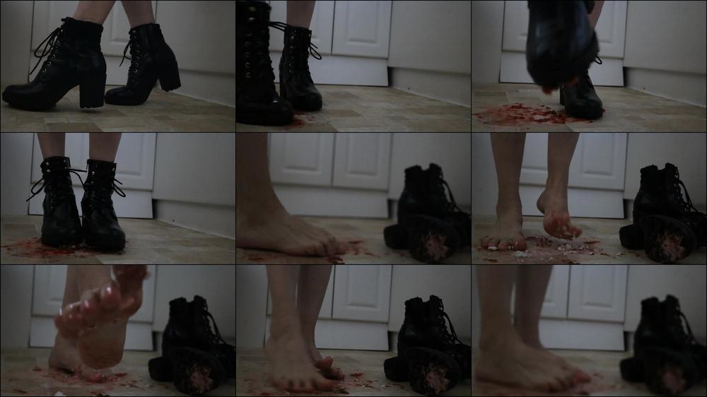 Watch me step on food