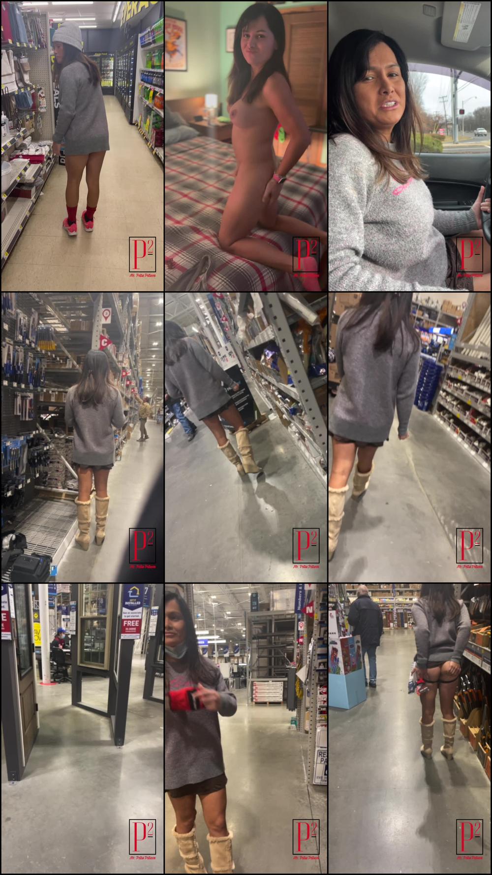 CUM out of my Tushy in Public