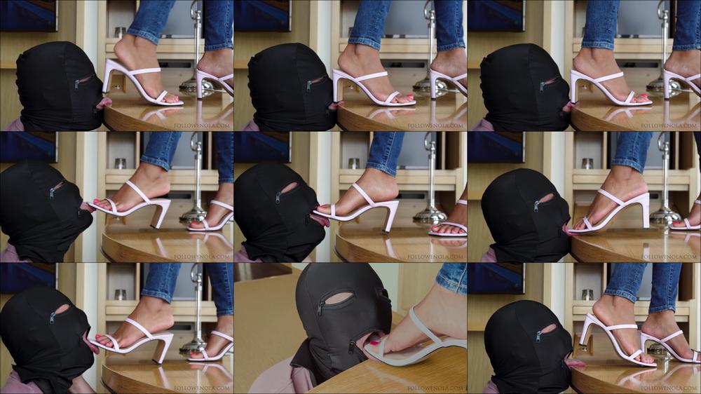 Mistress Enola Fetish - Crushed Tongue - Full Weight Tongue Crushing And Dirty Sandals Licking By Mistress Enola (4K)