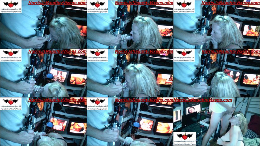 Blond sucks cock and swallows the cum