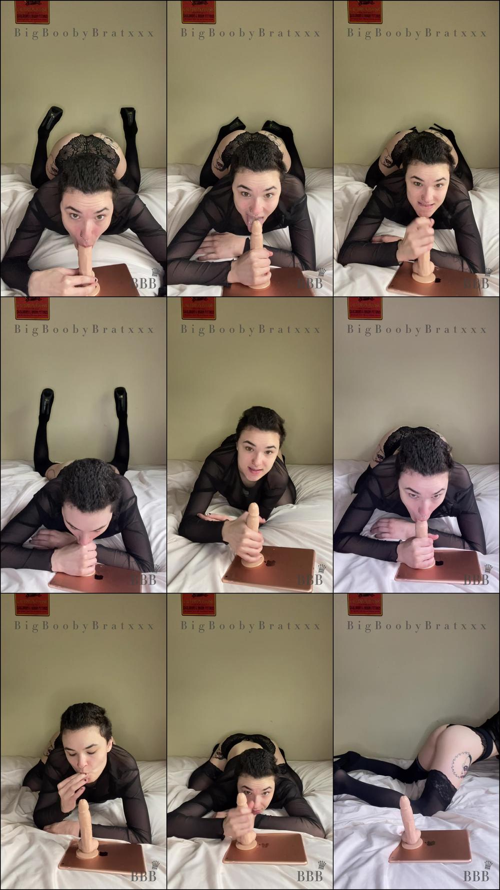 Super Sloppy and Wet Dildo Blow Job