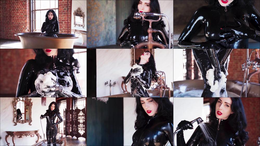 Washing A Latex Catsuit In The Bathroom