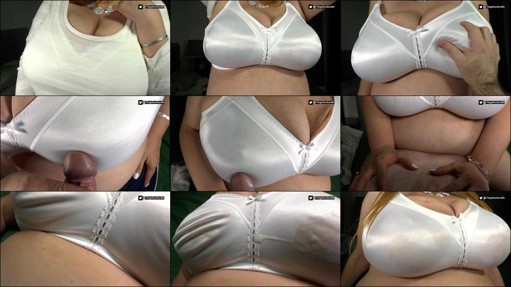 Cum on my White Satin Bra- Hugeboobswife - September 04, 2021