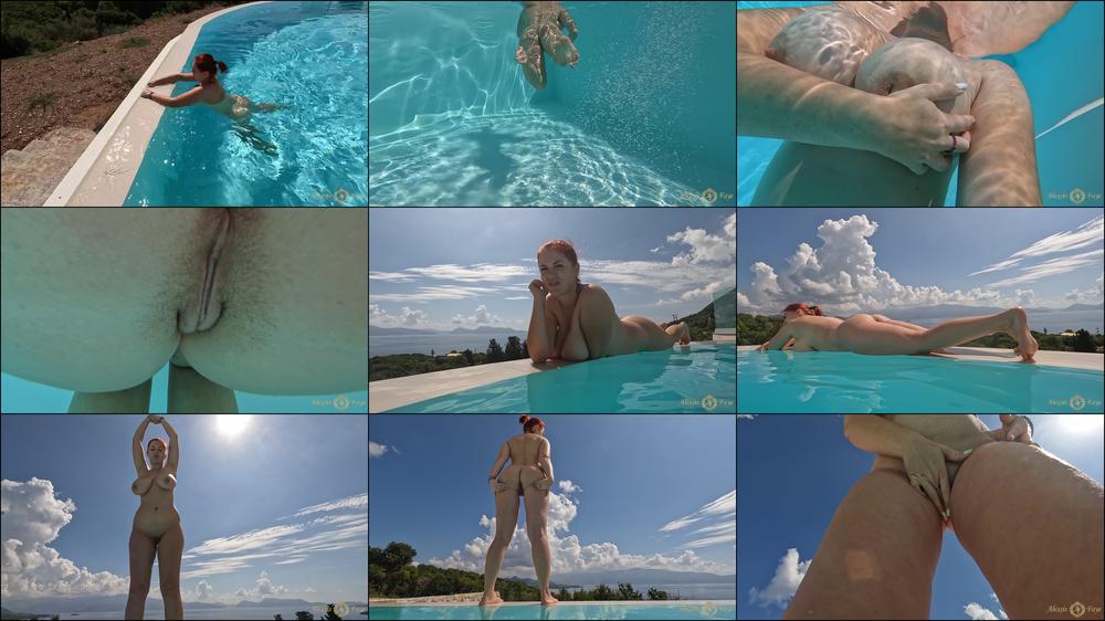 Naked in the pool
