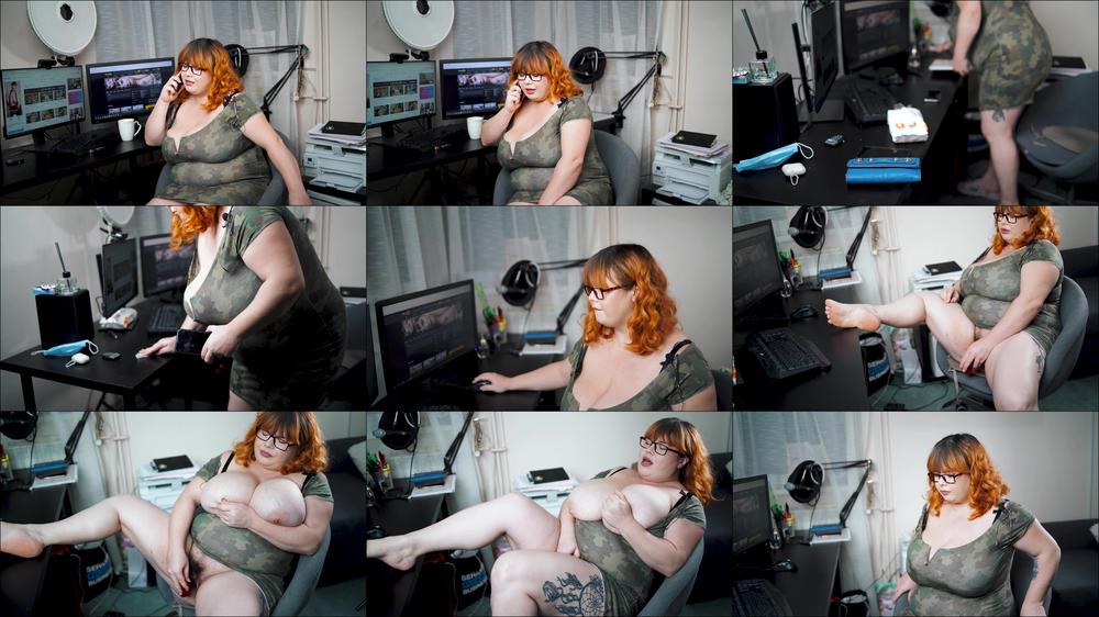 Housekeeper masturbates to boss's porn