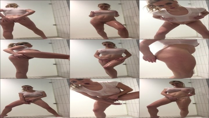 Tripledbabe Public Gym Wet T Shower Amp Masturbation
