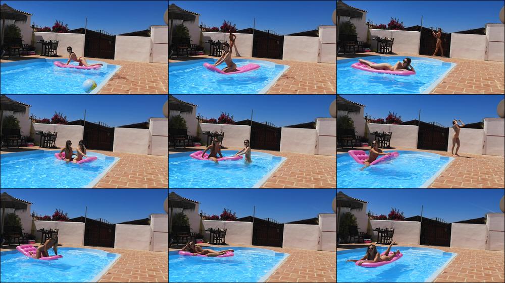 Two Girl Inflatable Pool fun