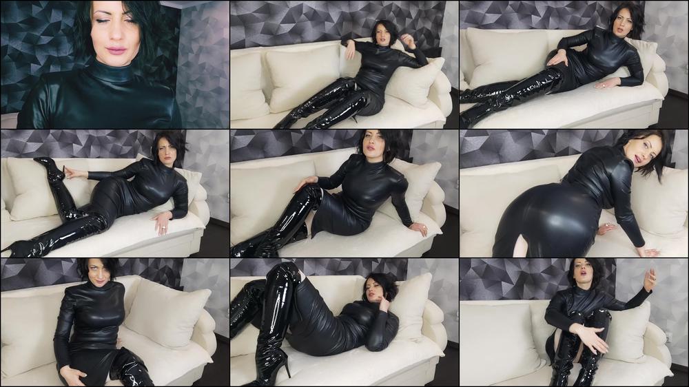 Step-mom gives you JOI leather fetish